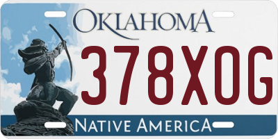 OK license plate 378XOG