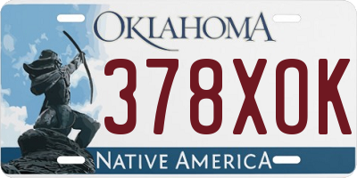 OK license plate 378XOK