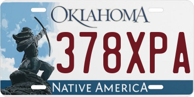OK license plate 378XPA
