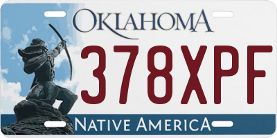 OK license plate 378XPF