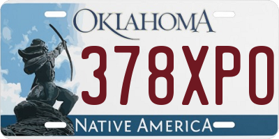 OK license plate 378XPO