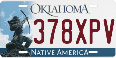 OK license plate 378XPV