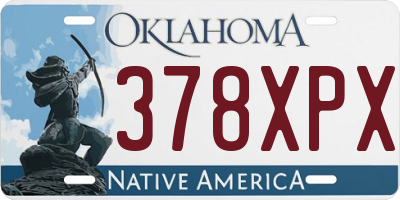 OK license plate 378XPX