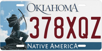 OK license plate 378XQZ
