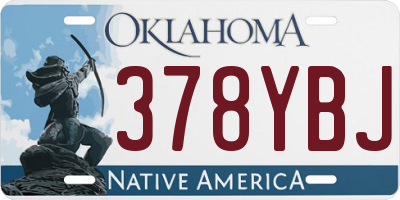 OK license plate 378YBJ