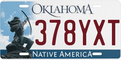 OK license plate 378YXT