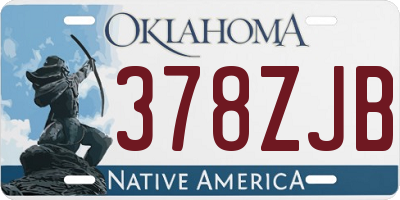 OK license plate 378ZJB