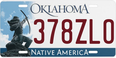 OK license plate 378ZLO