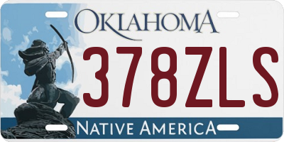 OK license plate 378ZLS