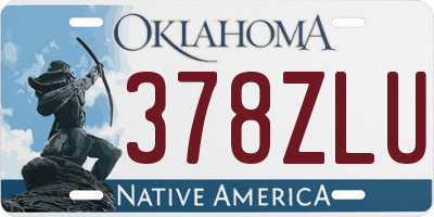 OK license plate 378ZLU