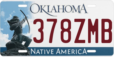 OK license plate 378ZMB