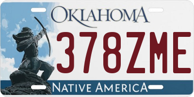OK license plate 378ZME