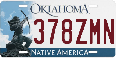 OK license plate 378ZMN