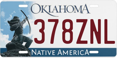 OK license plate 378ZNL