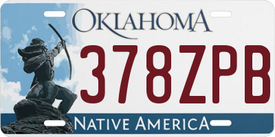 OK license plate 378ZPB