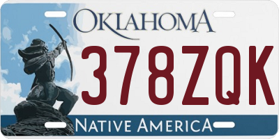 OK license plate 378ZQK