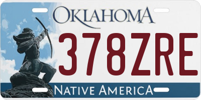 OK license plate 378ZRE