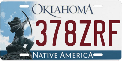 OK license plate 378ZRF