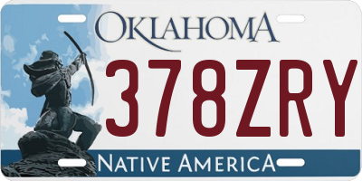 OK license plate 378ZRY