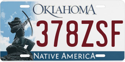 OK license plate 378ZSF