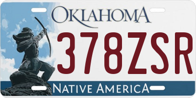 OK license plate 378ZSR