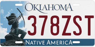 OK license plate 378ZST