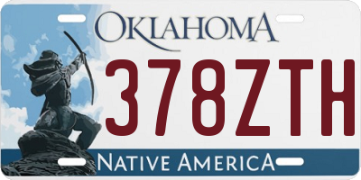 OK license plate 378ZTH