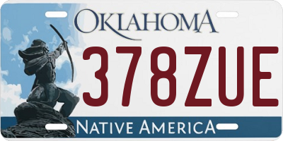 OK license plate 378ZUE