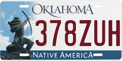 OK license plate 378ZUH