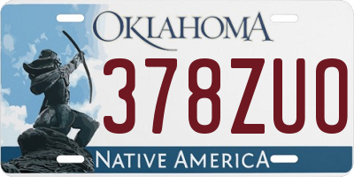 OK license plate 378ZUO