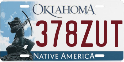 OK license plate 378ZUT