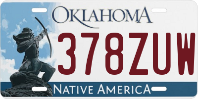 OK license plate 378ZUW