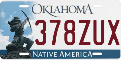 OK license plate 378ZUX