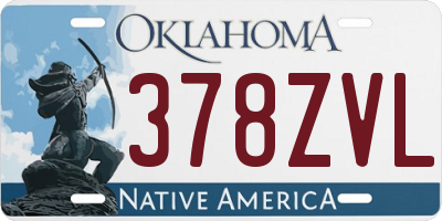 OK license plate 378ZVL