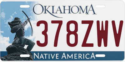 OK license plate 378ZWV