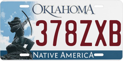 OK license plate 378ZXB