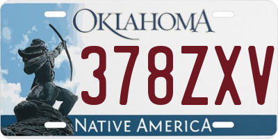 OK license plate 378ZXV