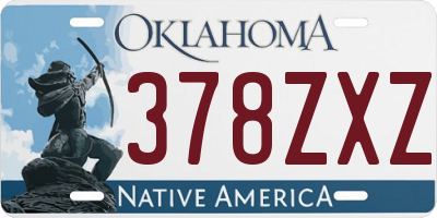 OK license plate 378ZXZ