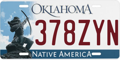 OK license plate 378ZYN