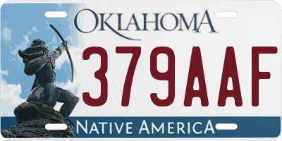 OK license plate 379AAF