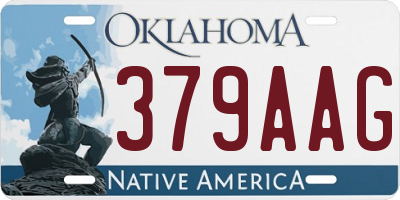 OK license plate 379AAG