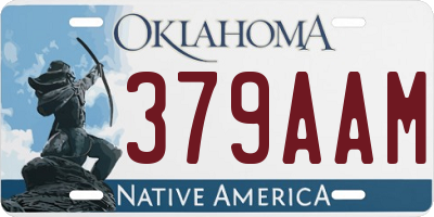 OK license plate 379AAM