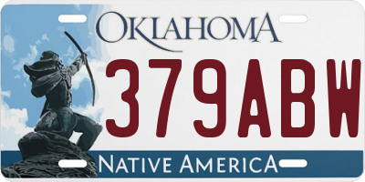OK license plate 379ABW