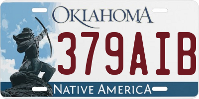 OK license plate 379AIB