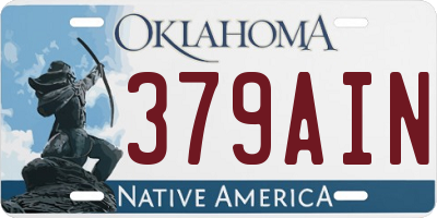 OK license plate 379AIN