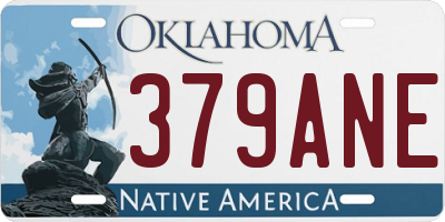OK license plate 379ANE