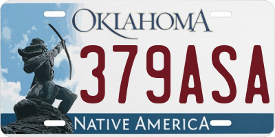 OK license plate 379ASA