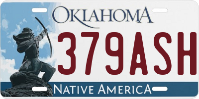 OK license plate 379ASH