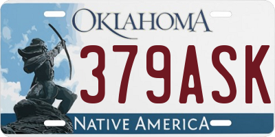 OK license plate 379ASK