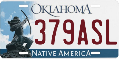 OK license plate 379ASL